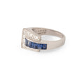 Oscar Heyman Sapphire, Diamond, and Platinum Buckle Ring