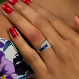 Oscar Heyman Sapphire, Diamond, and Platinum Buckle Ring