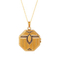 Octagonal Enamel and 18k Gold Locket
