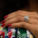 Art Deco Square Cut Diamond and Platinum Ring