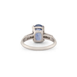 Art Deco Sapphire, French Cut Diamond, and Platinum Ring