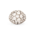 Mid-Century Diamond and Platinum Bombé Dome Ring