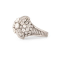 Mid-Century Diamond and Platinum Bombé Dome Ring