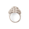 Mid-Century Diamond and Platinum Bombé Dome Ring