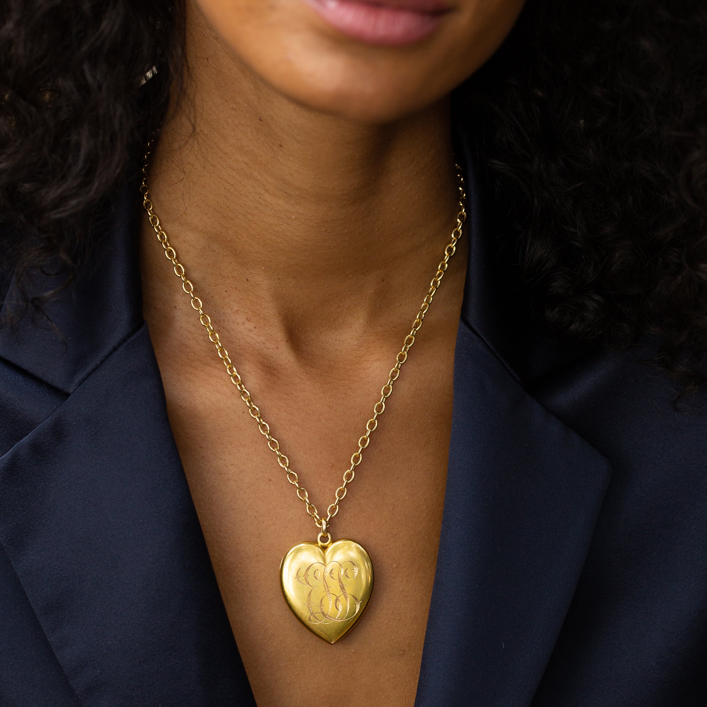 Victorian Large 14k Gold Heart Locket