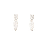 Marquise and Round Diamond Stud Earrings