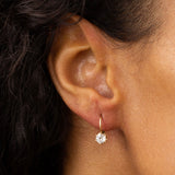 Old Mine Cut Diamond and 18K Gold Drop Earrings