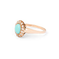 Turquoise and Diamond 14k Gold Cluster Ring