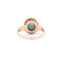 Turquoise and Diamond 14k Gold Cluster Ring