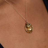 Italian 18K Gold and Enamel Cat Charm