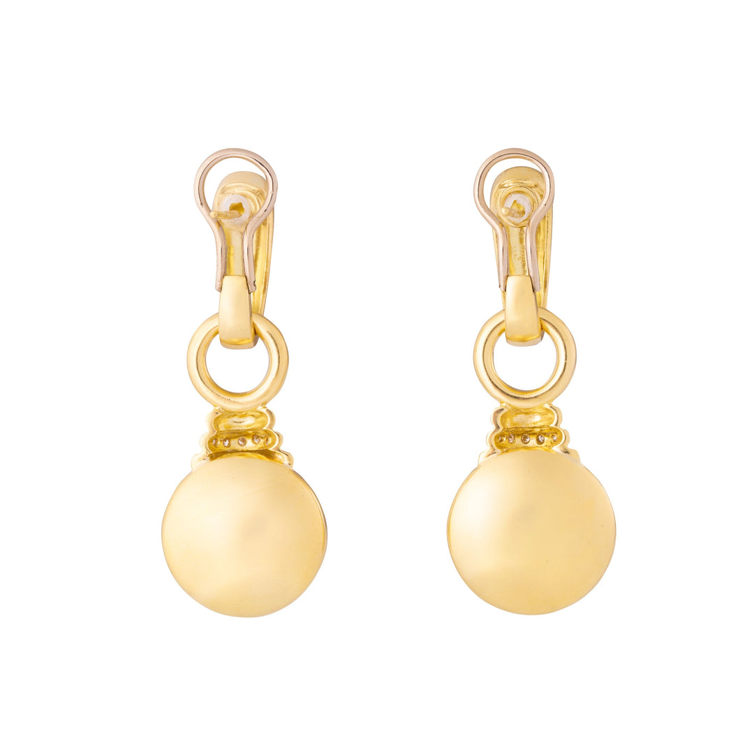 Mabe Pearl, Diamonds, and 14k Gold Dangle Earrings