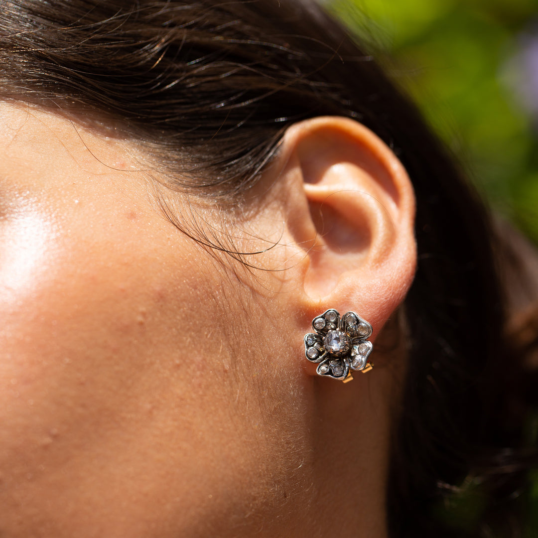 Mid-victorian Rose Cut Diamond Drop Earrings - Etsy