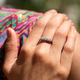 Old European Cut Diamond, Silver, and Platinum Five-Stone Ring