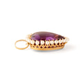 Amethyst Heart and Pearl 14k Gold Pendant