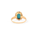 Victorian Turquoise, Rose Cut Diamond, and 14k Gold Cluster Ring