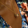 Multi-Stone and 18K Gold Sputnik Charm Pendant