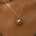 Multi-Stone and 18K Gold Sputnik Charm Pendant