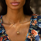 Multi-Stone and 18K Gold Sputnik Charm Pendant