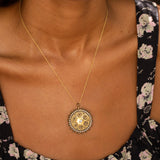 Victorian Pearl, Diamond, and 16k Gold Open Back Locket Necklace