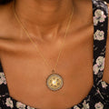 Victorian Pearl, Diamond, and 16k Gold Open Back Locket Necklace