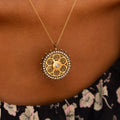 Victorian Pearl, Diamond, and 16k Gold Open Back Locket Necklace