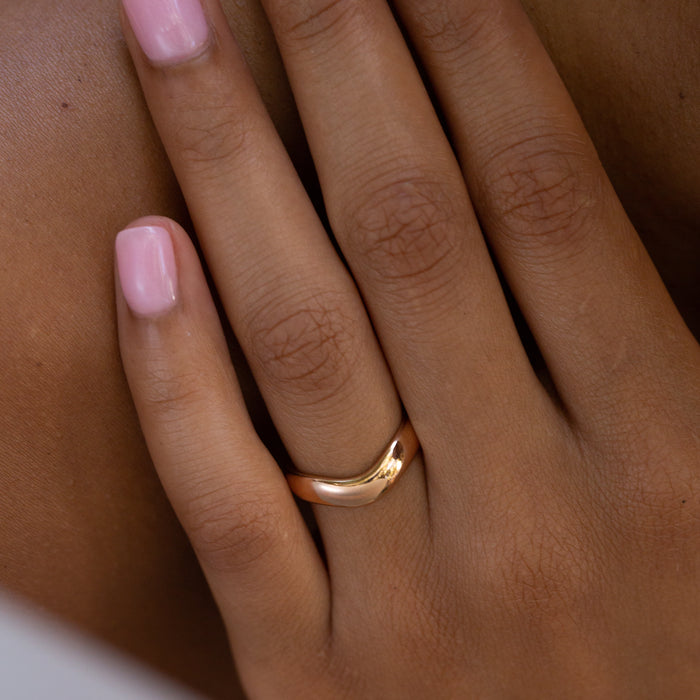 Tiffany & Co Elsa Peretti Curved 18k Rose Gold Ring