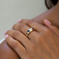 Diamond, Sapphire, 14k Gold 3-Stone Ring