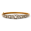 Victorian Old Cut Diamond, Silver, and 14k Gold Bracelet