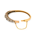 Victorian Old Cut Diamond, Silver, and 14k Gold Bracelet