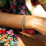 Victorian Old Cut Diamond, Silver, and 14k Gold Bracelet