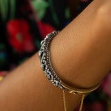 Victorian Old Cut Diamond, Silver, and 14k Gold Bracelet