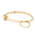 Victorian Moonstone Heart, Diamond, and 12k Gold Bangle Bracelet