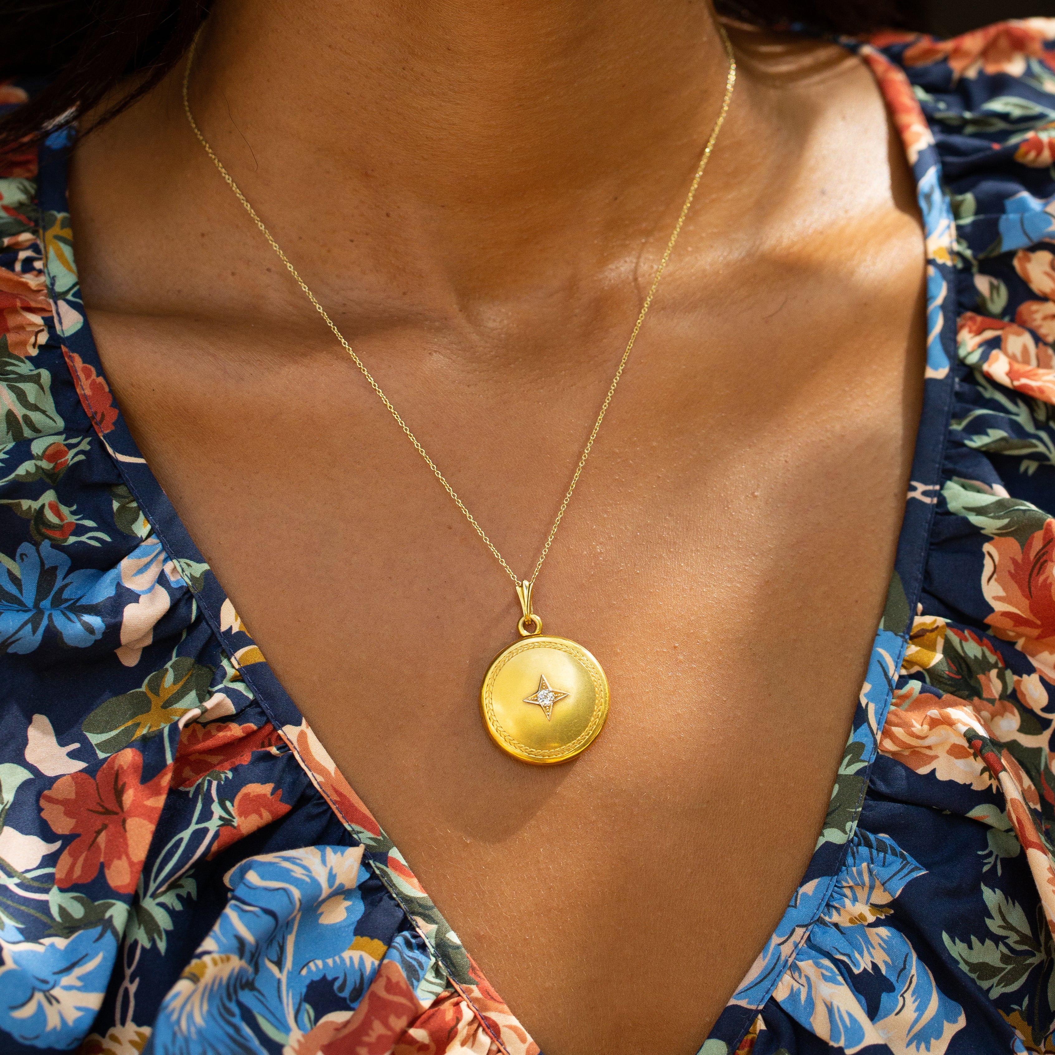 Victorian Old European Cut Diamond and 14k Gold Locket