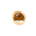 Diamond and Textured 18k Gold Bombe Ring