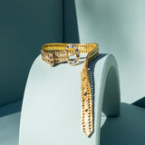 Victorian Sapphire, Diamond, 14k Gold Mesh Buckle Bracelet