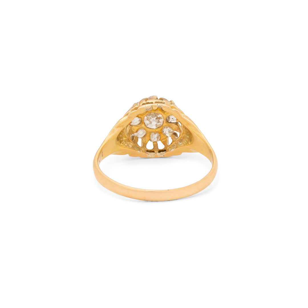 Victorian Diamond Cluster and 14k Gold Ring