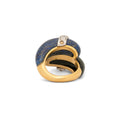 1970s Lapis Lazuli, Onyx, Diamond, and 18k Gold Ring