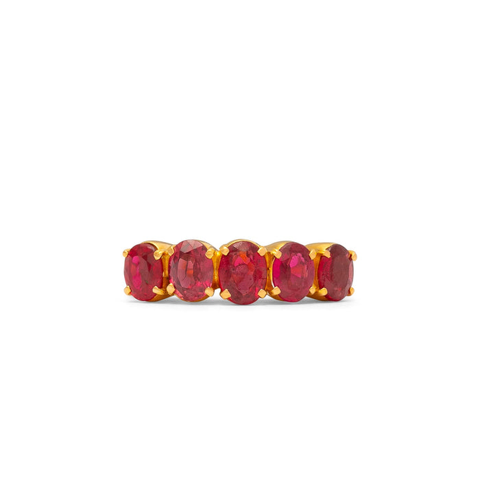 Five-Stone Ruby and 22K Gold Ring