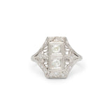 Edwardian Toi et Moi Diamond and Platinum Ring