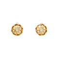 Victorian Old Mine Cut Diamond and 14k Gold Cluster Earrings