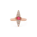Victorian Navette Rose Cut Diamond and 14k Gold Ring