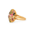 Multi-Stone 18K Gold Cluster Ring