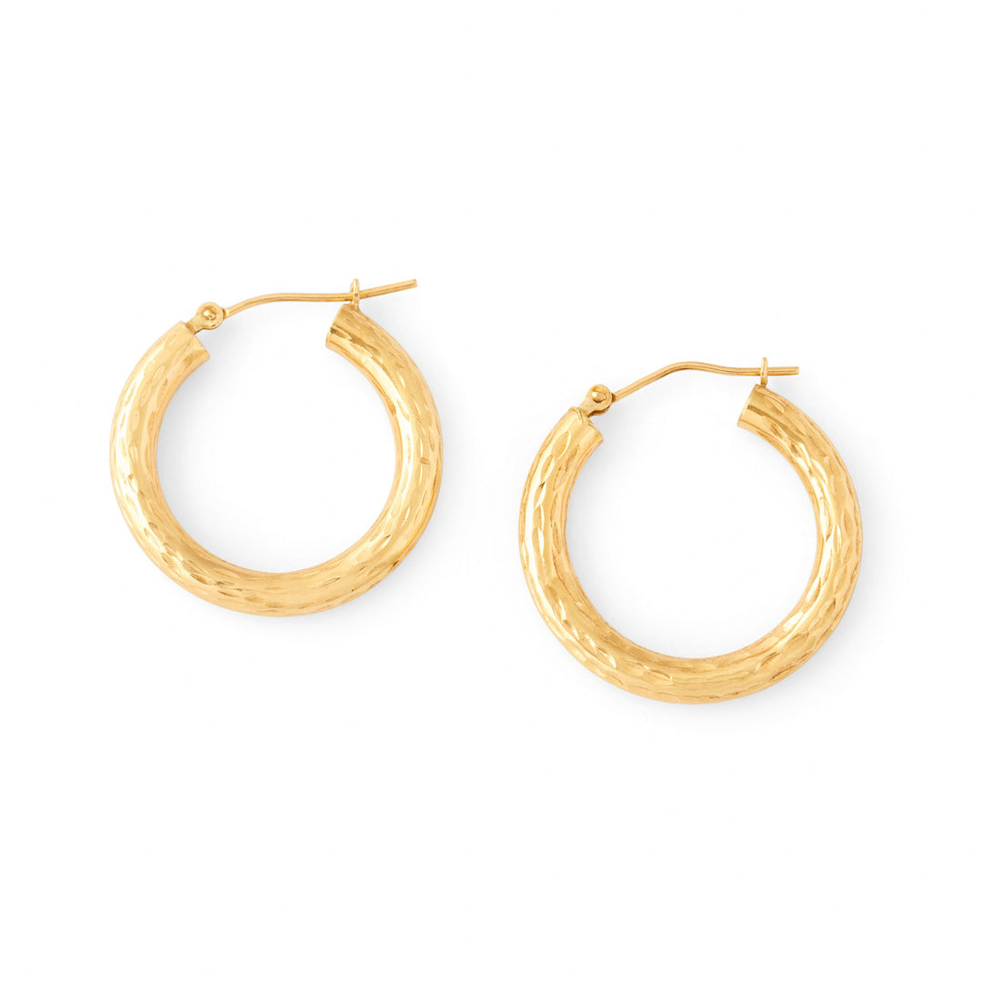 Vintage Gypsy Hoop Earrings, Estate 14K Yellow Gold Hoops for Her, Genuine Gold  Jewelry for Women