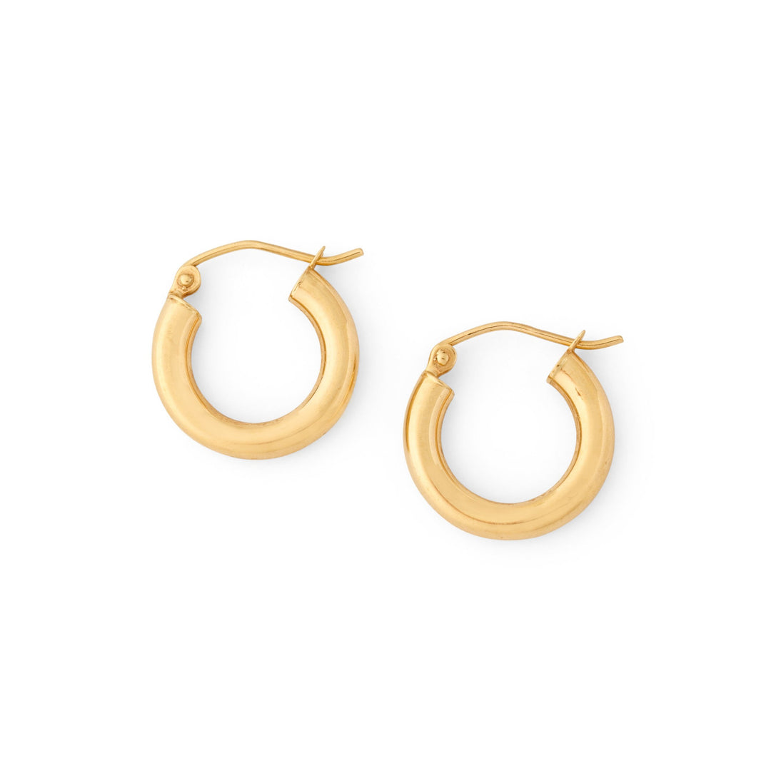 Small 14k Gold Tube Hoop Earrings