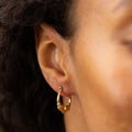 Twin Ram 14k Gold Hoop Earrings