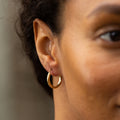 Hammered 14K Gold Hoop Earrings