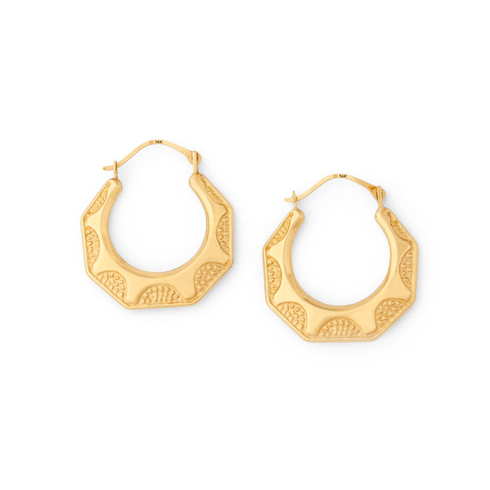 Geometric 14K Gold Hoop Earrings