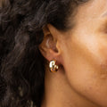 Chubby 14k Gold Hoop Stud Earrings