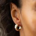Chubby 14k Gold Hoop Stud Earrings