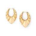 Large Stepped 14K Gold Hoop Earrings